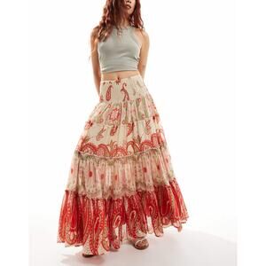 Free People Super Thrills Convertible Maxi Skirt NWT Small